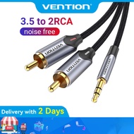 Vention 3.5mm to 2RCA Audio Cable, Male to Male Stereo AUX to RCA Adapter for Speaker, Power Amplifi