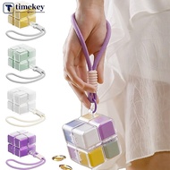 TIMEKEY Fun Cube Portable Pill Box with Lanyard Large Capacity Sealed Moisture-Proof 7 Day Weekly Pi