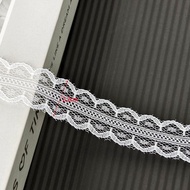 JIYAN2866 50Yards 50 Yards Length Hollow Out Lace Trim Hollow Out Design White Color Wedding Lace Tr