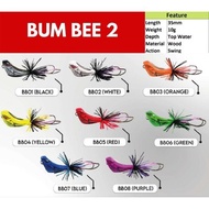 EXP Bum Bee 2 Jump Frog Wood Snakehead Fishing Lure