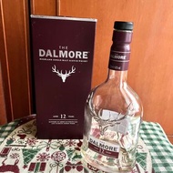 蘇格蘭Dalmore 大摩12年 威士忌空酒瓶/多用途玻璃空瓶/空洋酒瓶/裝飾/容器/花瓶/收藏（700ml)