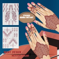 HENNA INSTANT INAI TATTOO STIKER MEROON INAI PENGANTIN / TUNANG / NIKAH / RAYA