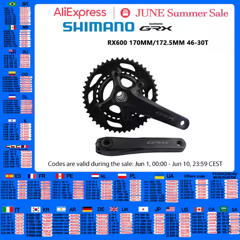 SHIMANO GRX Road Bike Crankset FC RX600 160MM 170MM 172.5MM 46-30T 2x11 Speed Road Bike Bicycle
