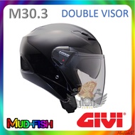 TOPI GIVI M30 M30.3 SOLID BLACK HELMET (DOUBLE VISOR)