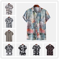 Kemeja Batik Lelaki Men's 8 Colors Regular Size Fashion Shirts New Arrival Floral Printed Short Sleeve Shirts