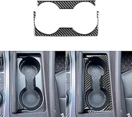 Real 3K Black Carbon Fiber Car Center Console Water Cup Holder Panel Decoration Frame Trim ​Sticker 