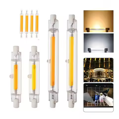 Super Bright Dimmable LED R7S Glass Tube COB Bulb Ceramics 78MM 118MM R7S Corn Lamp 15W 20W J78 J118