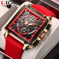 LIGE original watch for men luminous luxury sport waterproof digital quartz watch