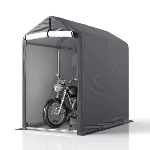 6x3ft Outdoor Bike Storage Shed Roll-up Door Vent Window PE Canopy Garden Rain Shelter, Customized