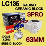 NLK BLOCK LC135 Y15ZR RACING SUPER CERAMIC BLOCK 62MM 63MM 65MM NLK Motorcycle Automotive