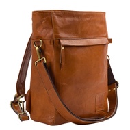 Genuine Leather Convertible Backpack for Women - 14 inch Laptop - 2 in 1 Shoulder/Crossbody Back Pac