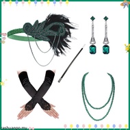 1920s Flapper Set Roaring 20s Gatsby Accessories for Women Feather Headband 1920s Flapper Girl Acces