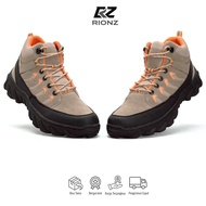 Rionz Sagara Sepatu Boots Pria Hiking Gunung Tracking Outdoor Touring Grey Cream Black