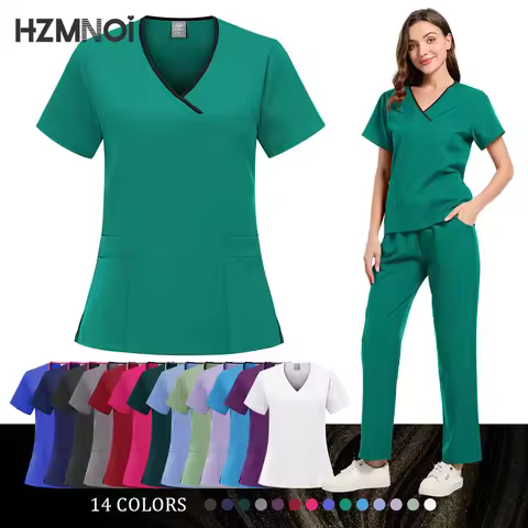 Scrubs Medical Uniforms Woman Beauty Salon Manicurists Working Clothes Cleaning Nursing Scrub Sets V