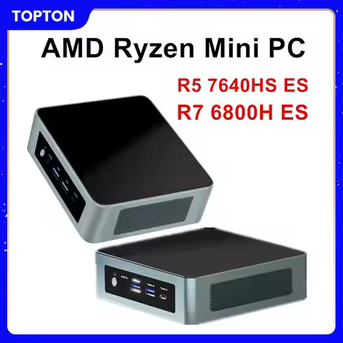 Topton AMD Mini PC Gamer Ryzen 7 8845HS ES 5 7640HS ES 2xDDR5 2xLAN NVMe USB4 Windows 11 Pro Desktop