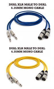 HIGH QUALITY DUAL XLR MALE TO DUAL 6.35MM MONO CABLE ( 1.5 METER / 3 METER / 5 METER )
