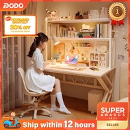 DO Computer Table With Book Shelf Meja Belajar 80/100/120/140CM Home Living Room Study Desk With Rac