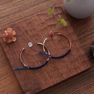 年度新品 京都絕色【金閣與銀閣】復刻 富士染 深藍 鈦鋼手鐲