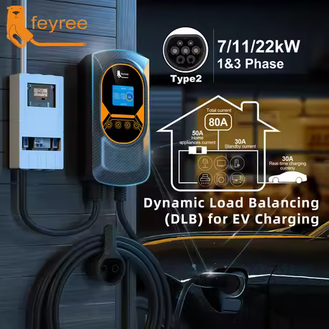 Feyree DLB EV Charger Wallbox Type 2 Home Charger Smart Energy Management Balance Charging Plan APP 