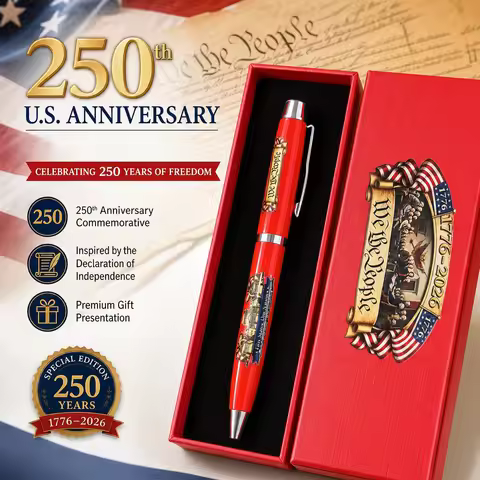 250th Anniversary US Liquid Ink Rollerball Pen 1776-2026 - Suitable for History Buffs & Patriots