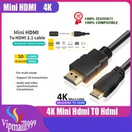 Vipmaill999 มินิ HDMI เข้ากับสาย HDMI 1.5 เมตรสำหรับ Canon HTC-100 EOS 60D 600D 650D 700D 1100D 5D3 5D2 5D 6D 7D t2i t1i กล้องดิจิตอล