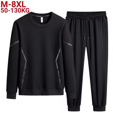 Teenagers Tracksuit Set Plus Size Sweatshirt 2 Piece Men Tops Jogging Sweat Suit Pants Sports 8xl 7x