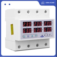 DBM.HOME- Din Rail 3 Phase Voltage Relay 3P+N Voltmeter Ammeter over and Under Voltage Monitor Relay