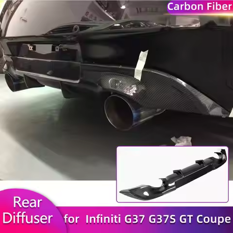 Carbon Fiber Rear Bumper Diffuser Lip Spoiler for Infiniti G37 G37S GT Coupe 2009-2013 Base Sport Ca
