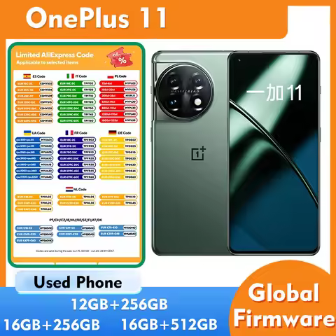 OnePlus 11 5G 5000mAh Global Version 16GB 256GB 2K 120Hz AMOLED Display 100W Charge Used Phone