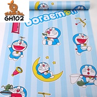 Wallpaper Stiker Dinding Motif Dan Karakter Size 45CM X 8M Doraemon Ring Buble Biru GH103/GH167/GH17