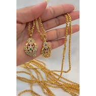 Indian gold plated dollar with chain 24” inch