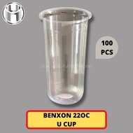 BENXON 16OZ 22OZ U CUP - CUP BULAT / TRANSPARENT CUP / BEKAS MINUMAN /CUP BOBA / CUP CENDOL - 100PCS