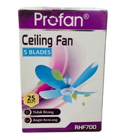 PROFAN CEILING FAN 5 BLADES 25WATT RHF-700 hanging FAN