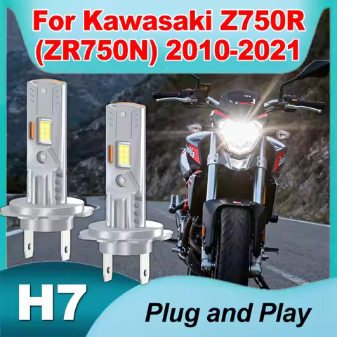 1PCS H7 Motorcycle Headlight Bulb 22000LM Super Bright For Kawasaki Z750R (ZR750N) 2010-2019 2020 20