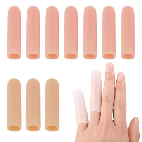 4Pcs Silicone Toe Tube Finger Protector Sleeve High Temperature Resistant Hamburger Pizza Food Anti-