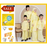 (SOFT YELLOW)SET FAMILY QUEEN LATEEFA SONGKET TABUR KURUNG IBU ANAK BAJU MELAYU CEKAK MUSANG AYAH AN