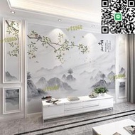 中式花壁紙自粘電視牆壁貼3d立體貼畫客廳臥室裝飾防水壁紙