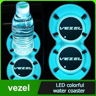 Car water coaster Car Cover Groove Mat Water Cup Pad Colorful Led Light for  Honda vezel