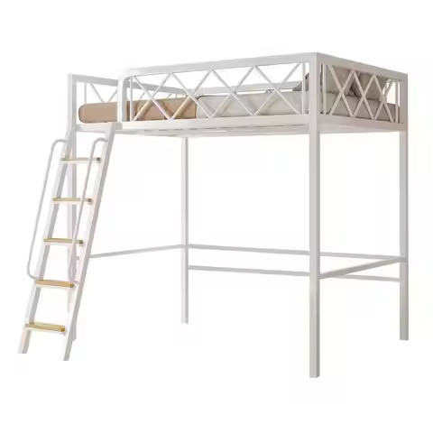 Nordic loft hammock saves space single upper raised bed loft bed dormitory double rental apartment b