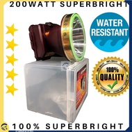 SUPER-BRIGHT 200W HEADLAMP | LAMPU KEPALA (KE200W) High Power LED 200W | Headlamp Rechargeable Headl