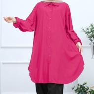 KEMEJA Jumbo XXL Tunic Shirt LD 120 Women's Shirt Collar - Pink Magenta, XXL