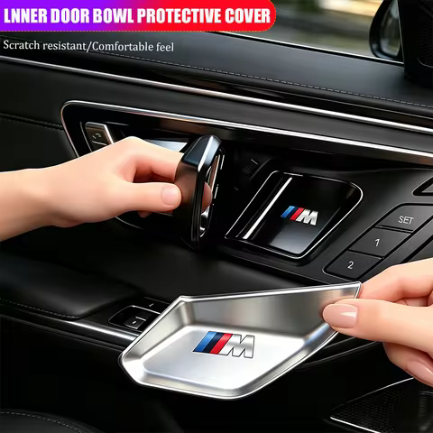 4Pcs 3D Car Inner Door Bowl Guard Stainless Steel Protection Cover Stickers For BMW 3 5 series i3 i5