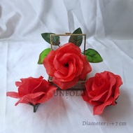 bunga mawar artificial bunga plastik dekorasi lamaran hantaran - merah