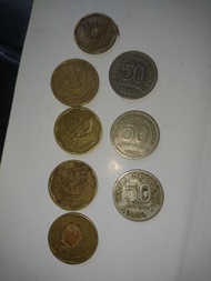 Uang koin 500 melati thn 1991 dan 50 thn 1971 rupiah