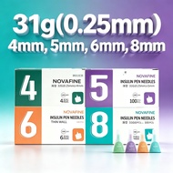 For Pen Needle 100pcs/box (4mm, 5mm, 6mm, 8mm) thin wall 31g(0.25mm）