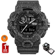 SMAEL นาฬิกาข้อมือผู้ชาย กันน้ำ100% Military Army Sport Digital LED รุ่น SM8001 NEW พร้อมกล่องเหล็ก