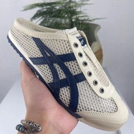 Asics Onitsuka Men Women Shoes Summer Trendy Mesh Breathable Half Slippers Casual Shoes Slip-On Canvas Shoes