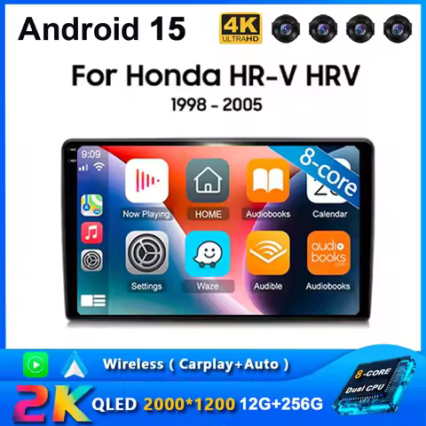 For Honda HR-V HRV 1998 1999 2000 2001 2002 2003 2004 2005 carplay Android 15 DSP 2 din 4G NET Car R