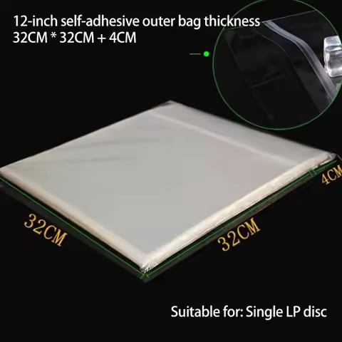 [LXYA68Z!] 100Pcs LP Vinyl Record Bag 12 Inch Outer Bag Protective Sleeve Black Plastic Envelope Bag