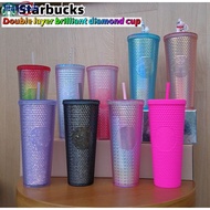 Starbucks Corn Cup Diamond Straw Cup Matte Plastic Bright Star Empty Cup Double Wall Tumbler Cup 710ml SG